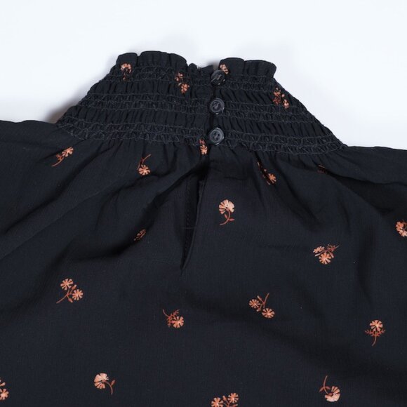 Madewell Women's Georgette Smocked Mockneck Top Size Small - Picture 14 of 16